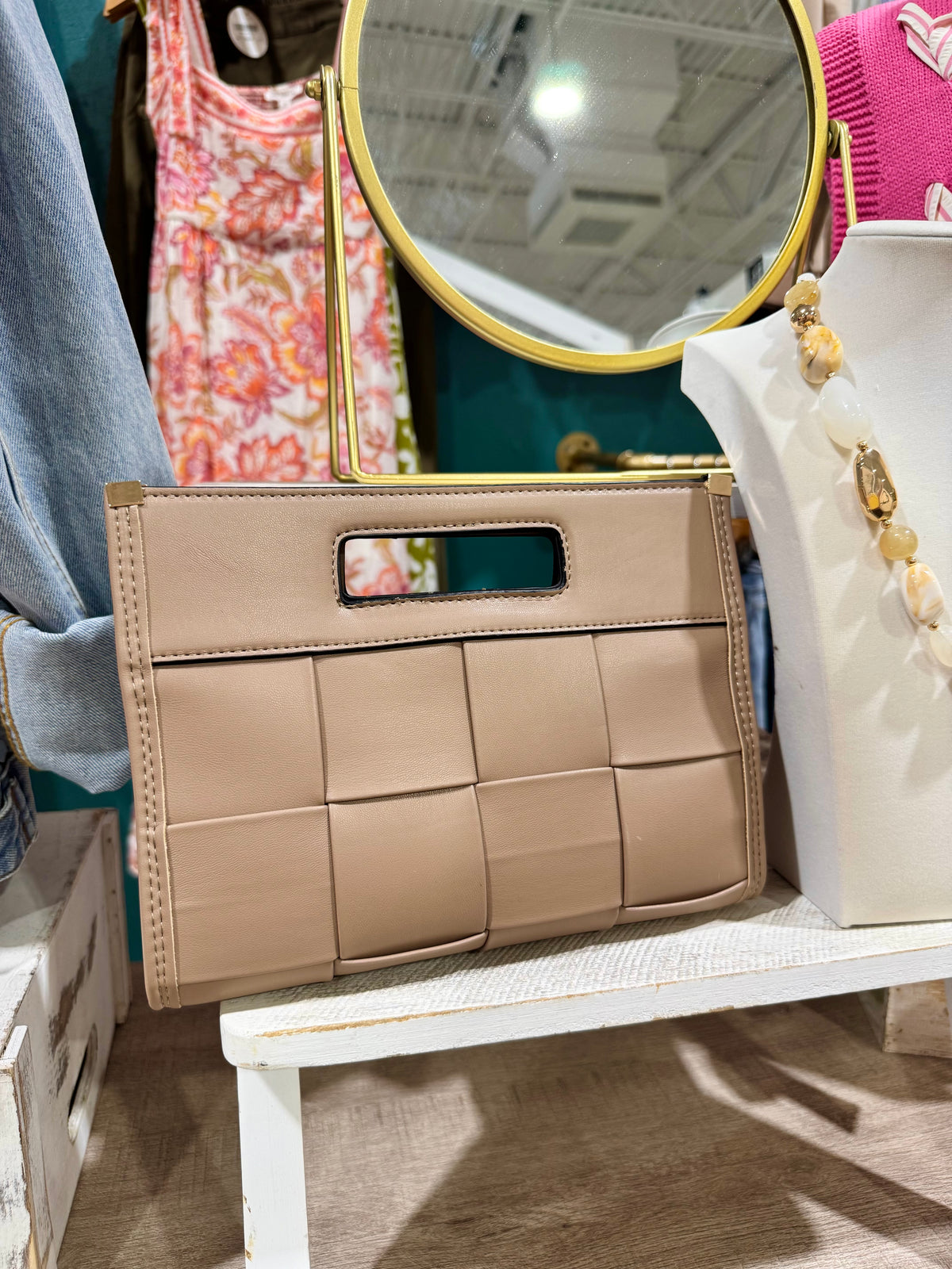 Claire Woven Clutch