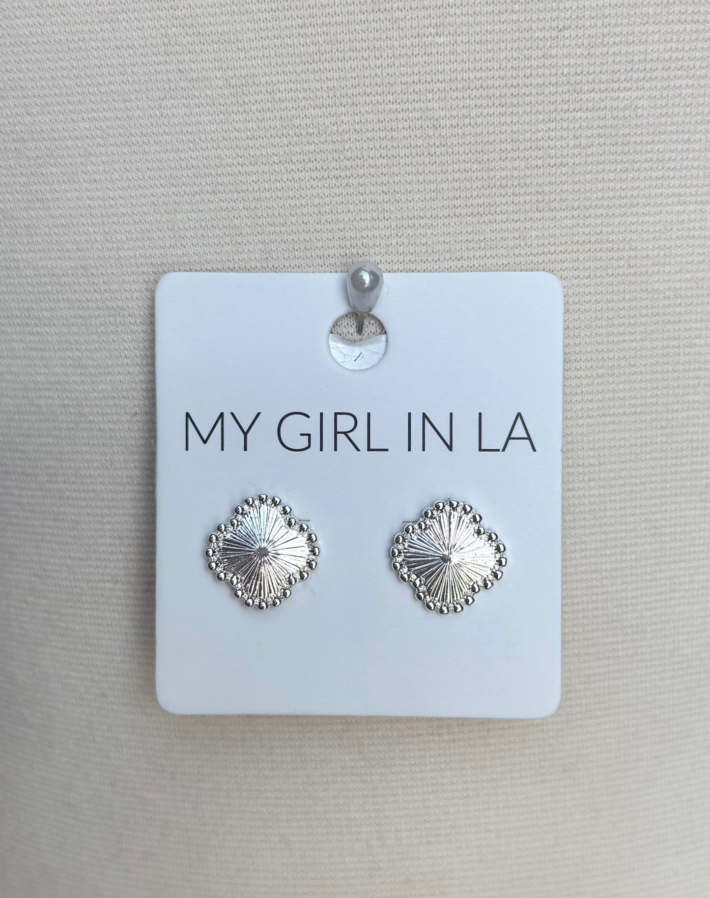 Clover Post Earrings - Silver