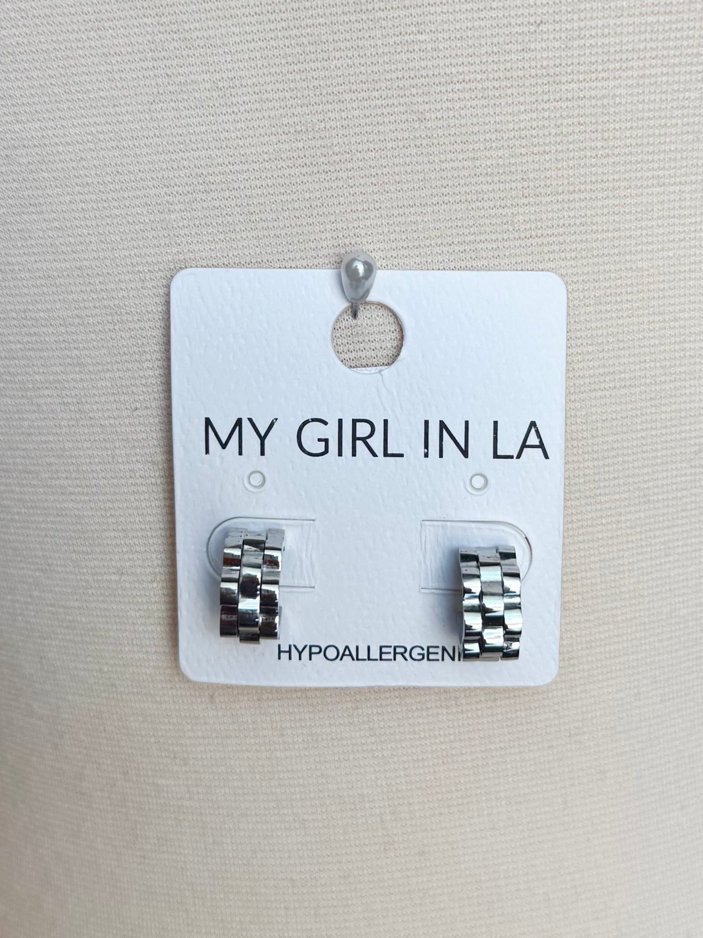 Watch Band Earrings - Silver