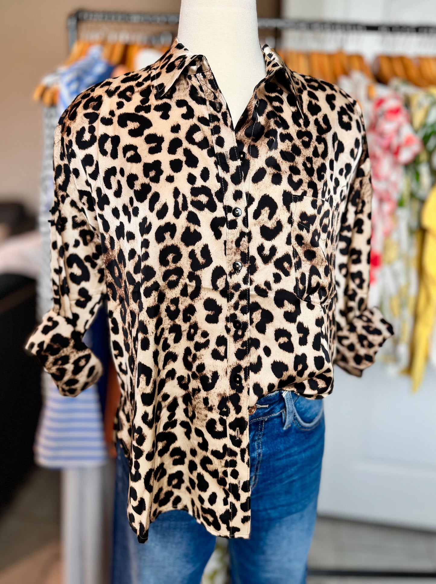 Linda Leopard Blouse