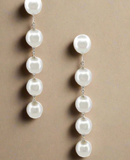 Opulent Pearl Drop Earrings - Gold