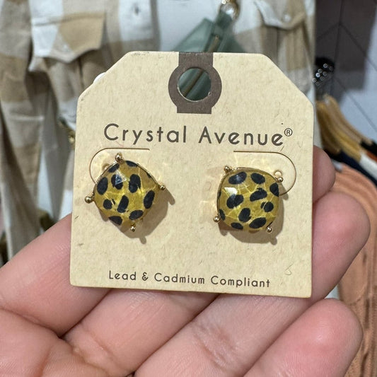 Gold Leopard Stud Earring