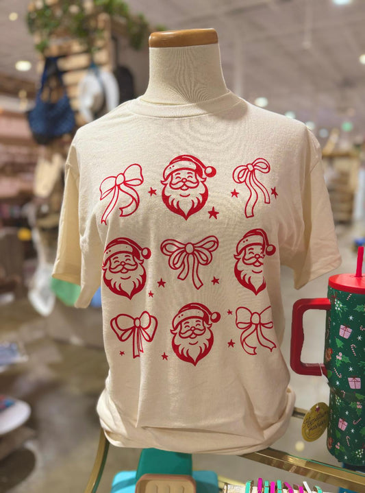 Santa Bow Tee